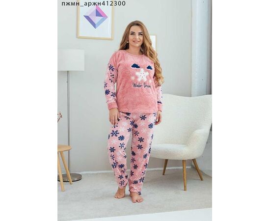 Піжама тепла жіноча 412300 peach р.3XL-5XL "SHELLY" недорого оптом від прямого постачальника Піжама тепла жіноча 412300 peach р.3XL-5XL "SHELLY" недорого оптом від прямого постачальника