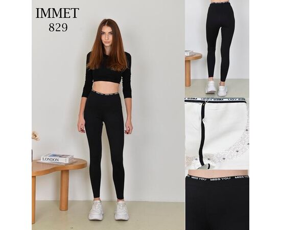 Штаны спортивные женские тёплые 829 black р.M-2XL "Immei" недорого оптом от прямого поставщика Фотография Штаны спортивные женские тёплые 829 black р.M-2XL "Immei" недорого оптом от прямого поставщика