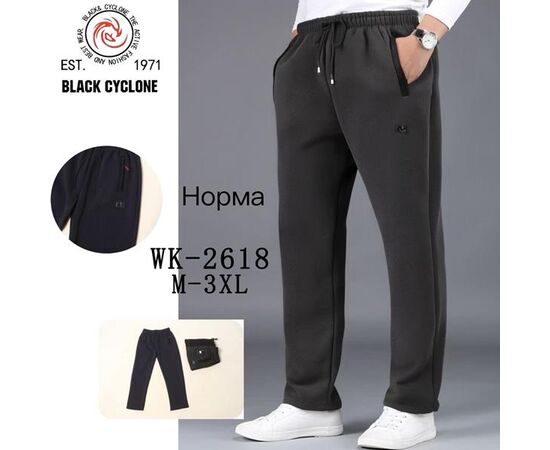 Штаны спортивные мужские утеплённые G54-2618 black р.M-3XL "ZERO" недорого оптом от прямого поставщика Фотография Штаны спортивные мужские утеплённые G54-2618 black р.M-3XL "ZERO" недорого оптом от прямого поставщика