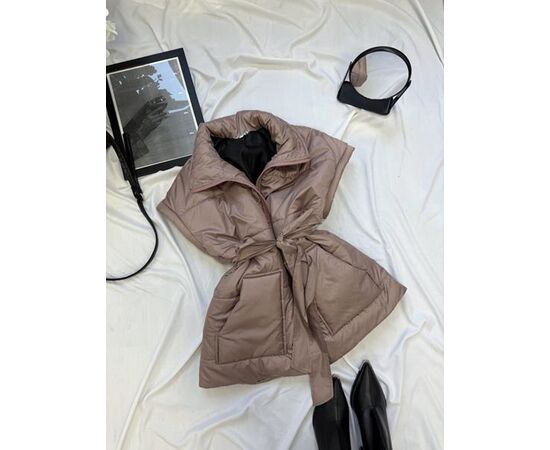 Жилетка женская 9064 beige р.42-50 "LINDA" недорого оптом от прямого поставщика Фотография Жилетка женская 9064 beige р.42-50 "LINDA" недорого оптом от прямого поставщика