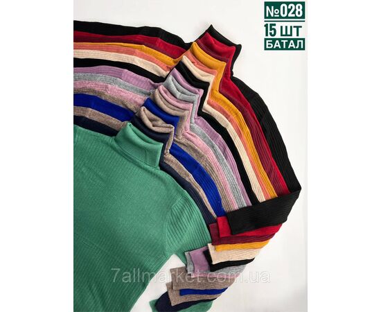 ЖІНОЧІ ГОЛЬФИ В РУБЧИК БАТАЛЬНИЙ УНІВЕРСАЛЬНИЙ РОЗМІР 50-56 "PARTNERS" недорого от прямого поставщика, зображення 2