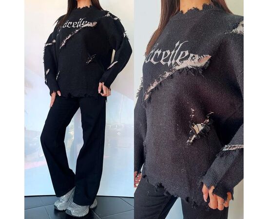 Свитер женский TB101 black р.one size "i8denim Women" недорого оптом от прямого поставщика Фотография Свитер женский TB101 black р.one size "i8denim Women" недорого оптом от прямого поставщика
