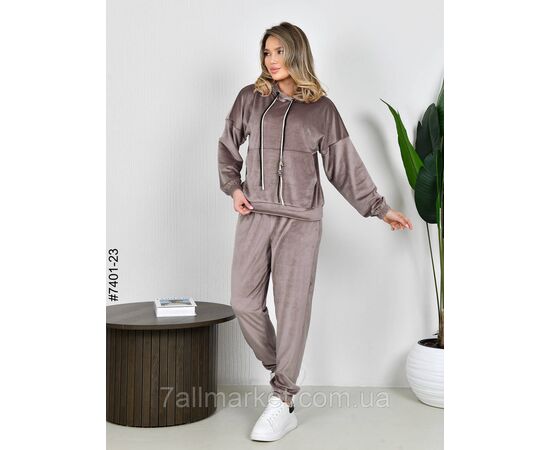Спортивный костюм женский велюр норма 42,44,46 (7кв) "NOWEMBER" недорого від прямого постачальника, зображення 6
