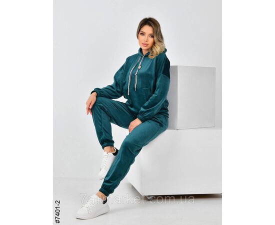 Спортивный костюм женский велюр норма 42,44,46 (7кв) "NOWEMBER" недорого від прямого постачальника, зображення 4