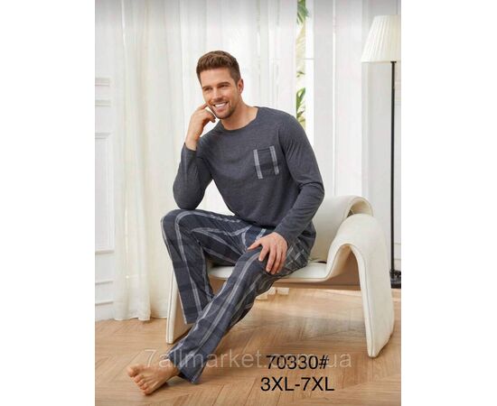 Пижама  мужская с длинным рукавом размеры 3XL-7XL  "FLOWER" недорого от прямого поставщика Фотография Пижама  мужская с длинным рукавом размеры 3XL-7XL  "FLOWER" недорого от прямого поставщика