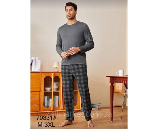 Пижама мужская с длинным рукавом размеры M-3XL  "FLOWER" недорого от прямого поставщика Фотография Пижама мужская с длинным рукавом размеры M-3XL  "FLOWER" недорого от прямого поставщика