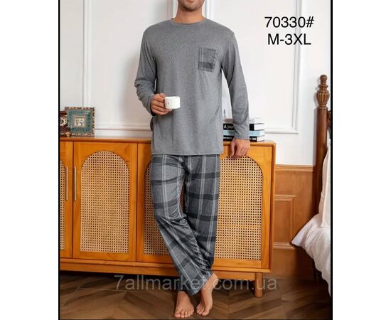 Пижама мужская с длинным рукавом размеры M-3XL  "FLOWER" недорого от прямого поставщика Фотография Пижама мужская с длинным рукавом размеры M-3XL  "FLOWER" недорого от прямого поставщика