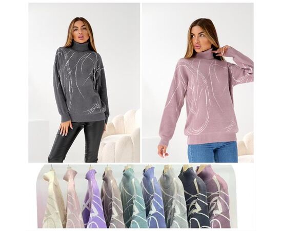 Свитер женский SH196 mix р.48-50 "FLORA" недорого оптом от прямого поставщика Фотография Свитер женский SH196 mix р.48-50 "FLORA" недорого оптом от прямого поставщика