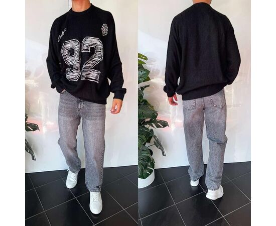 Свитер мужской 2378 black р.S-XL "i8denim" недорого оптом от прямого поставщика Фотография Свитер мужской 2378 black р.S-XL "i8denim" недорого оптом от прямого поставщика