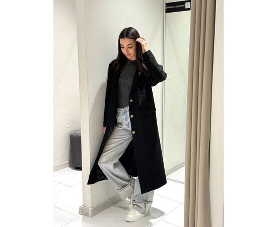 Пальто женское TB120 black р.S-L "i8denim Women" недорого оптом от прямого поставщика Фотография Пальто женское TB120 black р.S-L "i8denim Women" недорого оптом от прямого поставщика