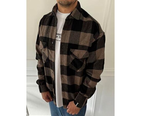 Рубашка мужская тёплая 56721 brown р.M-2XL "TURHAN" недорого оптом от прямого поставщика Фотография Рубашка мужская тёплая 56721 brown р.M-2XL "TURHAN" недорого оптом от прямого поставщика