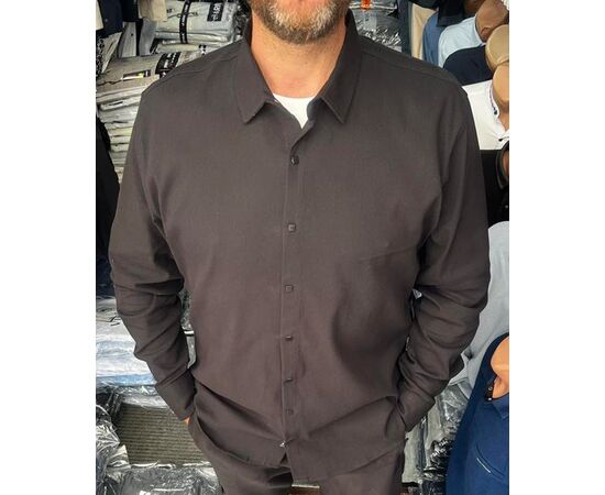 Рубашка мужская тёплая 56724 black р.3XL-6XL "TURHAN" недорого оптом от прямого поставщика Фотография Рубашка мужская тёплая 56724 black р.3XL-6XL "TURHAN" недорого оптом от прямого поставщика