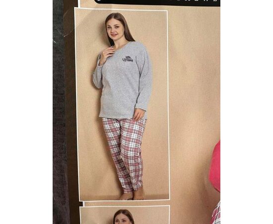 Пижама тёплая женская 16349 grey р.L-4XL "SHELLY" недорого оптом от прямого поставщика Фотография Пижама тёплая женская 16349 grey р.L-4XL "SHELLY" недорого оптом от прямого поставщика