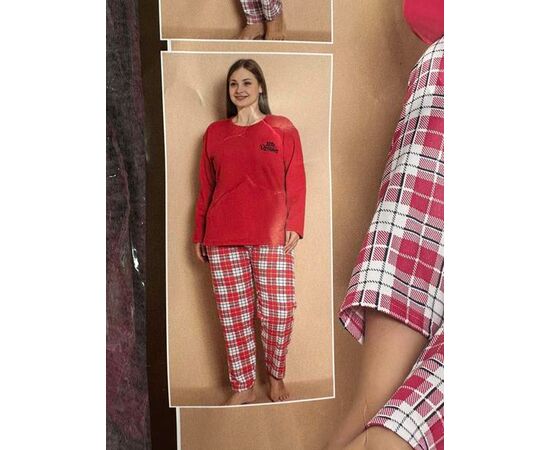Пижама тёплая женская 16349 red р.L-4XL "SHELLY" недорого оптом от прямого поставщика Фотография Пижама тёплая женская 16349 red р.L-4XL "SHELLY" недорого оптом от прямого поставщика