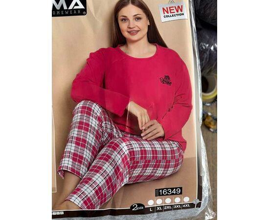 Пижама тёплая женская 16349 wine р.L-4XL "SHELLY" недорого оптом от прямого поставщика Фотография Пижама тёплая женская 16349 wine р.L-4XL "SHELLY" недорого оптом от прямого поставщика