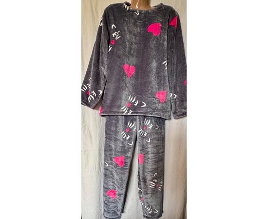 Пижама тёплая женская HW48 grey р.48-58 "SHELLY" недорого оптом от прямого поставщика Фотография Пижама тёплая женская HW48 grey р.48-58 "SHELLY" недорого оптом от прямого поставщика