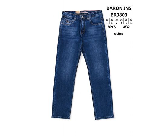 Джинсы мужские BR9803 blue р.32-40 "God Baron" недорого оптом от прямого поставщика Фотография Джинсы мужские BR9803 blue р.32-40 "God Baron" недорого оптом от прямого поставщика