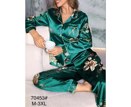 Пижама женская шёлк р-ры M-3XL "FLOWER" купить недорого от прямого поставщик Фотография Пижама женская шёлк р-ры M-3XL "FLOWER" купить недорого от прямого поставщик