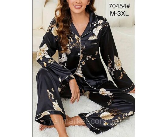 Пижама женская шёлк р-ры M-3XL "FLOWER" купить недорого от прямого поставщик Фотография Пижама женская шёлк р-ры M-3XL "FLOWER" купить недорого от прямого поставщик