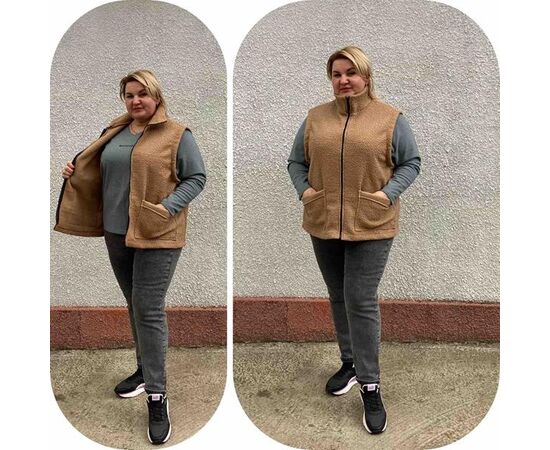 Жилетка женская BT247 beige р.52-58 "ZLATA" недорого оптом от прямого поставщика Фотография Жилетка женская BT247 beige р.52-58 "ZLATA" недорого оптом от прямого поставщика