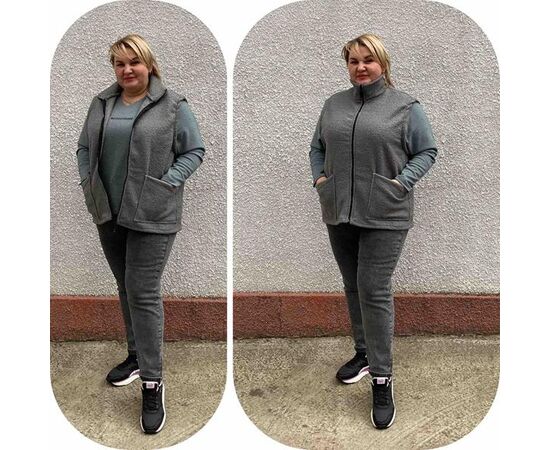 Жилетка женская BT248 grey р.52-58 "ZLATA" недорого оптом от прямого поставщика Фотография Жилетка женская BT248 grey р.52-58 "ZLATA" недорого оптом от прямого поставщика