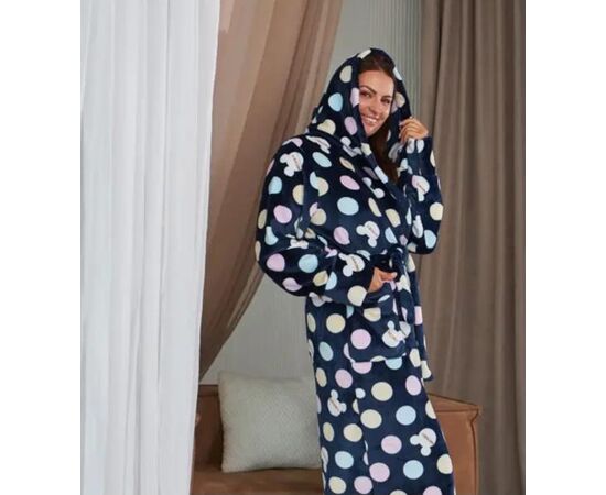 Халат женский тёплый RL780 navy р.XL-3XL "HOME STYLE" недорого оптом от прямого поставщика Фотография Халат женский тёплый RL780 navy р.XL-3XL "HOME STYLE" недорого оптом от прямого поставщика