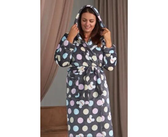Халат женский тёплый RL781 grey р.XL-3XL "HOME STYLE" недорого оптом от прямого поставщика Фотография Халат женский тёплый RL781 grey р.XL-3XL "HOME STYLE" недорого оптом от прямого поставщика