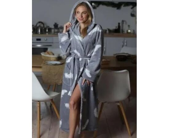 Халат женский тёплый RL783 grey р.XL-3XL "HOME STYLE" недорого оптом от прямого поставщика Фотография Халат женский тёплый RL783 grey р.XL-3XL "HOME STYLE" недорого оптом от прямого поставщика