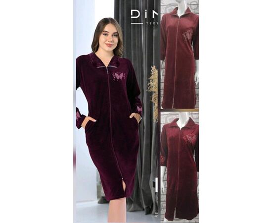 Халат женский RL805 wine р.60-66 "HOME STYLE" недорого оптом от прямого поставщика Фотография Халат женский RL805 wine р.60-66 "HOME STYLE" недорого оптом от прямого поставщика