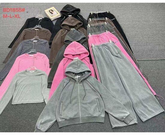 Костюм спортивный женский тёплый 1855 d.grey р.M-XL "FLORA" недорого оптом от прямого поставщика Фотография Костюм спортивный женский тёплый 1855 d.grey р.M-XL "FLORA" недорого оптом от прямого поставщика