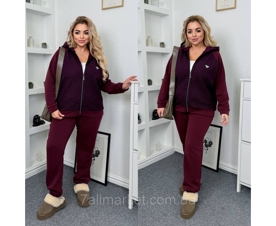 Фотография Костюм женский прогулочный на флисе комбинированый (46-60) "LADA" недорого от прямого поставщика, изображение 2