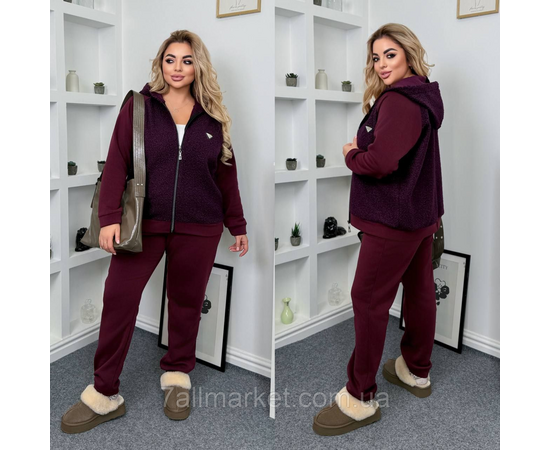 Фотография Костюм женский прогулочный на флисе комбинированый (46-60) "LADA" недорого от прямого поставщика, изображение 3