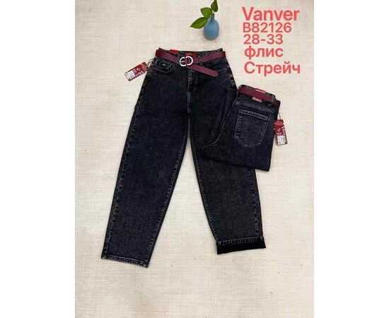 Джинсы утеплённые женские B82126 black р.28-33 "Vanver" недорого оптом от прямого поставщика Фотография Джинсы утеплённые женские B82126 black р.28-33 "Vanver" недорого оптом от прямого поставщика