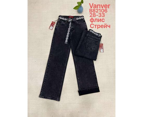 Джинсы утеплённые женские B82106 black р.28-33 "Vanver" недорого оптом от прямого поставщика Фотография Джинсы утеплённые женские B82106 black р.28-33 "Vanver" недорого оптом от прямого поставщика