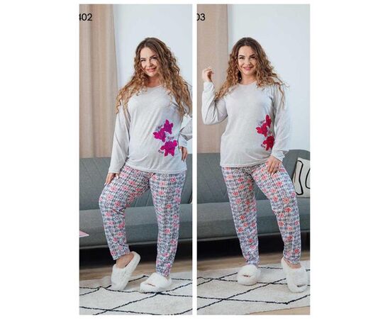 Піжама жіноча 130402 grey-crimson р.L-4XL "Vehuiah" недорого оптом від прямого постачальника Піжама жіноча 130402 grey-crimson р.L-4XL "Vehuiah" недорого оптом від прямого постачальника