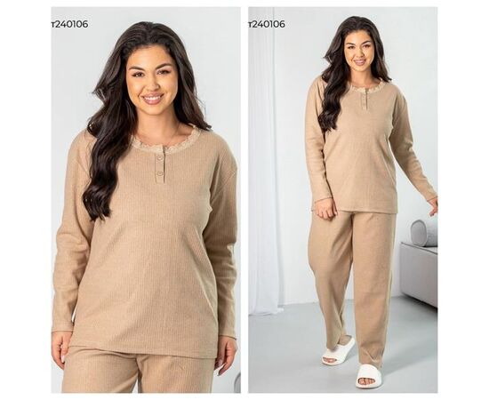 Пижама женская 240106 beige р.XL-3XL "Vehuiah" недорого оптом от прямого поставщика Фотография Пижама женская 240106 beige р.XL-3XL "Vehuiah" недорого оптом от прямого поставщика