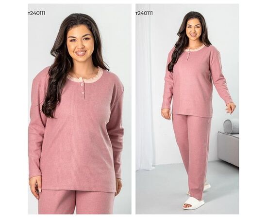 Пижама женская 240111 powder р.XL-3XL "Vehuiah" недорого оптом от прямого поставщика Фотография Пижама женская 240111 powder р.XL-3XL "Vehuiah" недорого оптом от прямого поставщика