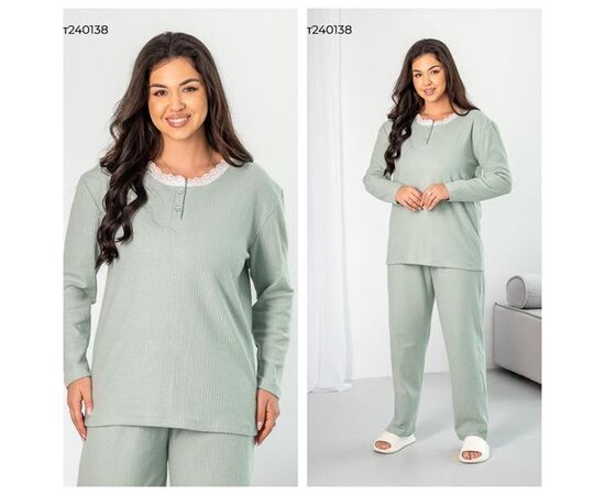 Пижама женская 240138 mint р.XL-3XL "Vehuiah" недорого оптом от прямого поставщика Фотография Пижама женская 240138 mint р.XL-3XL "Vehuiah" недорого оптом от прямого поставщика
