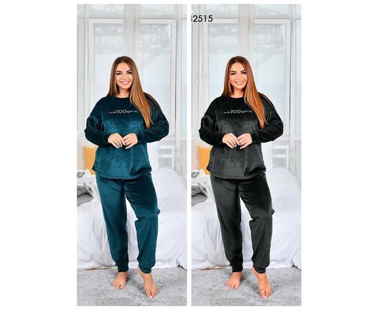 Пижама тёплая женская 242515 black р.2XL-5XL "Vehuiah" недорого оптом от прямого поставщика Фотография Пижама тёплая женская 242515 black р.2XL-5XL "Vehuiah" недорого оптом от прямого поставщика