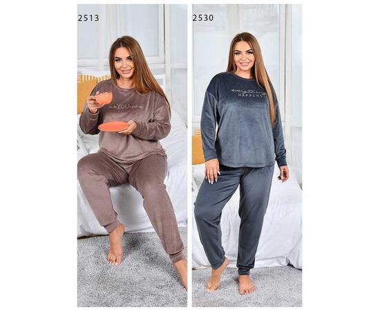 Пижама тёплая женская 242530 grey р.2XL-5XL "Vehuiah" недорого оптом от прямого поставщика Фотография Пижама тёплая женская 242530 grey р.2XL-5XL "Vehuiah" недорого оптом от прямого поставщика