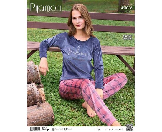 Пижама женская 4210-16 blue р.S-2XL "Vehuiah" недорого оптом от прямого поставщика Фотография Пижама женская 4210-16 blue р.S-2XL "Vehuiah" недорого оптом от прямого поставщика