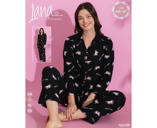 Пижама женская 450-137 black р.M-2XL "Vehuiah" недорого оптом от прямого поставщика Фотография Пижама женская 450-137 black р.M-2XL "Vehuiah" недорого оптом от прямого поставщика
