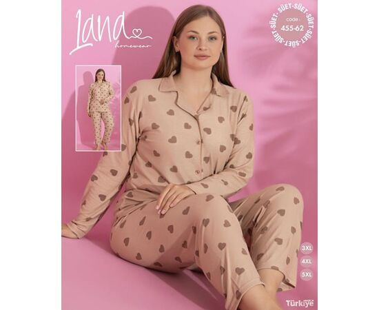 Пижама женская 455-62 beige р.3XL-5XL "Vehuiah" недорого оптом от прямого поставщика Фотография Пижама женская 455-62 beige р.3XL-5XL "Vehuiah" недорого оптом от прямого поставщика