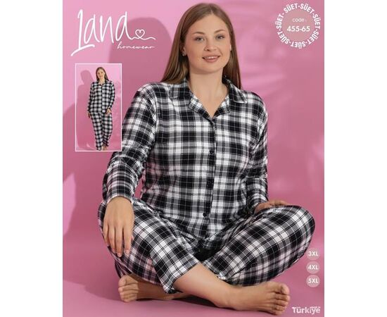 Пижама женская 455-65 black р.3XL-5XL "Vehuiah" недорого оптом от прямого поставщика Фотография Пижама женская 455-65 black р.3XL-5XL "Vehuiah" недорого оптом от прямого поставщика