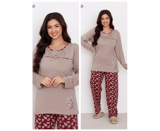 Пижама женская 58161 beige р.2XL-5XL "Vehuiah" недорого оптом от прямого поставщика Фотография Пижама женская 58161 beige р.2XL-5XL "Vehuiah" недорого оптом от прямого поставщика