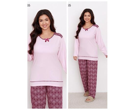 Пижама женская 58165 wine р.2XL-5XL "Vehuiah" недорого оптом от прямого поставщика Фотография Пижама женская 58165 wine р.2XL-5XL "Vehuiah" недорого оптом от прямого поставщика