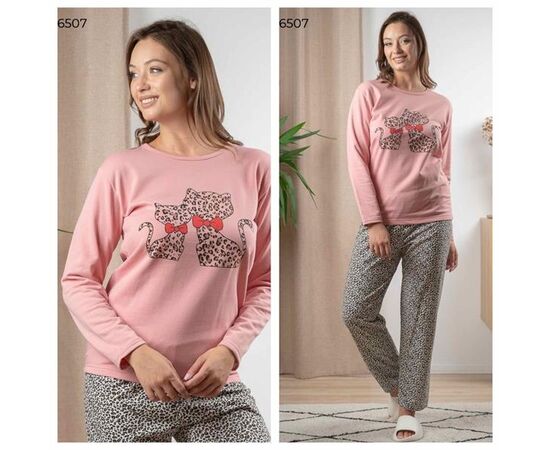 Пижама тёплая женская 6507 pink р.M-2XL "Vehuiah" недорого оптом от прямого поставщика Фотография Пижама тёплая женская 6507 pink р.M-2XL "Vehuiah" недорого оптом от прямого поставщика