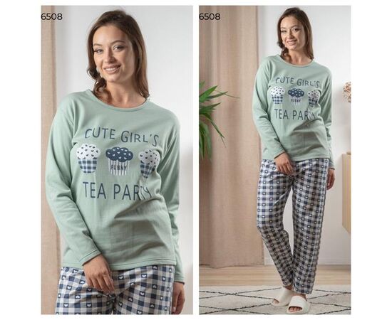 Пижама тёплая женская 6508 mint р.M-2XL "Vehuiah" недорого оптом от прямого поставщика Фотография Пижама тёплая женская 6508 mint р.M-2XL "Vehuiah" недорого оптом от прямого поставщика