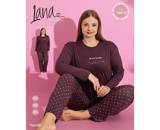 Пижама женская 665-12 brown р.3XL-5XL "Vehuiah" недорого оптом от прямого поставщика Фотография Пижама женская 665-12 brown р.3XL-5XL "Vehuiah" недорого оптом от прямого поставщика