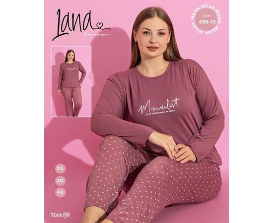 Пижама женская 665-13 brown р.3XL-5XL "Vehuiah" недорого оптом от прямого поставщика Фотография Пижама женская 665-13 brown р.3XL-5XL "Vehuiah" недорого оптом от прямого поставщика